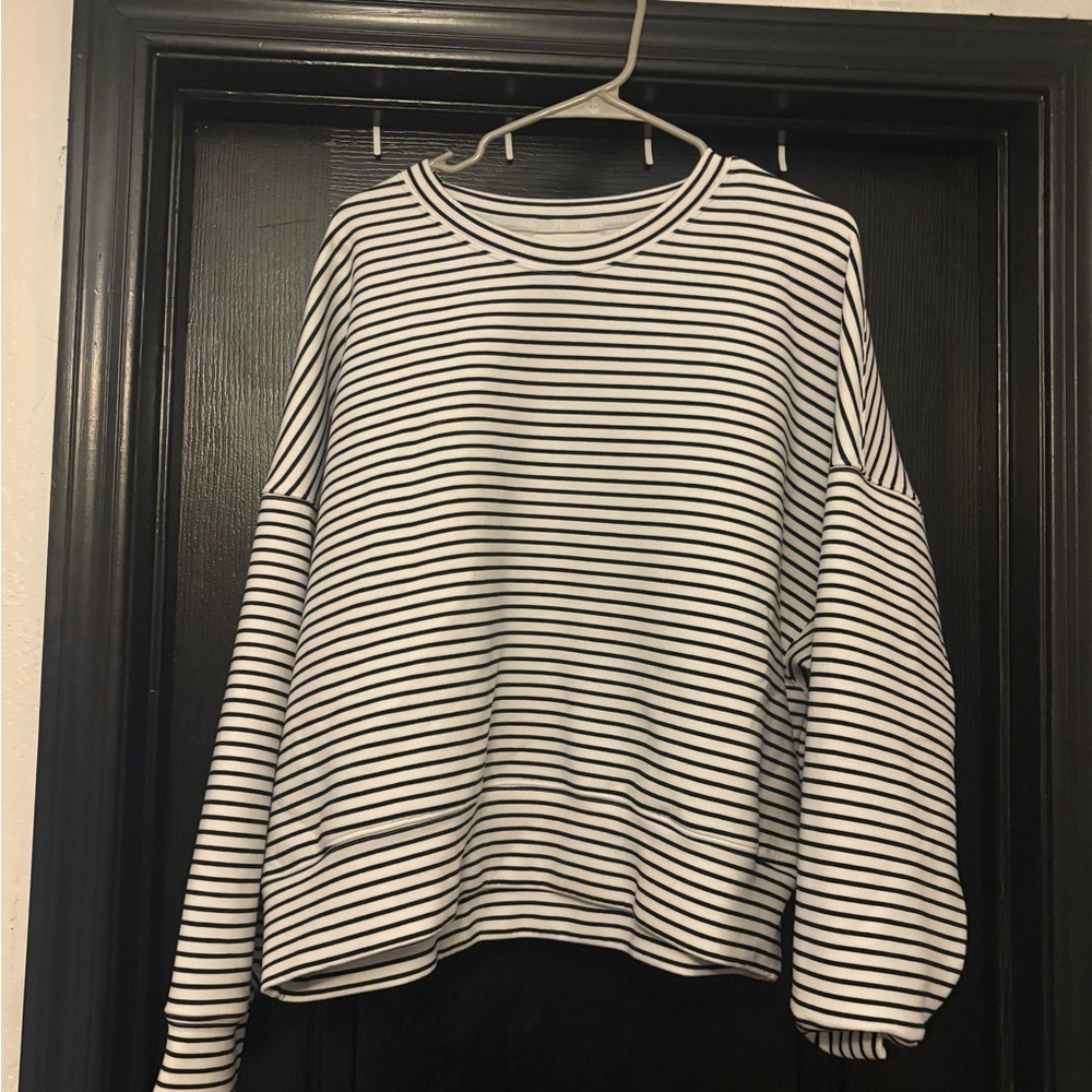 Striped Black and White Women's Sweatshirt